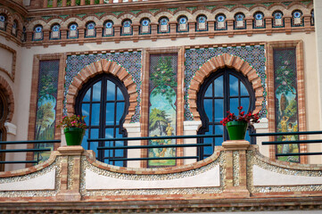 House of Navajas, a palace decorated with tiles of the Moorish revival of 1925 with gardens and...