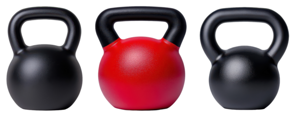 Weightlifting preparation kettlebells gym equipment studio close-up strength training