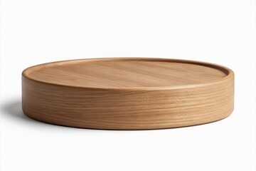 Round Wooden Tray: A minimalist oak wood tray, perfect for displaying small objects or serving snacks.  The clean lines and simple design create a sense of calm and sophistication.