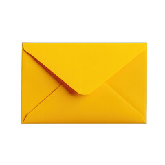 Yellow envelope mockup top view isolated on transparent background