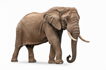 Obraz premium African Elephant Majesty: A majestic African elephant stands tall and proud, showcasing its impressive size and tusks. The image captures the raw power and beauty of this magnificent creature. 