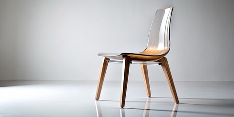 Minimalist Modern Dining Chair Isolated for Interior Design - Sculptural Silhouette on Transparent Background, Perfect for Contemporary Decor and Furniture Inspiration