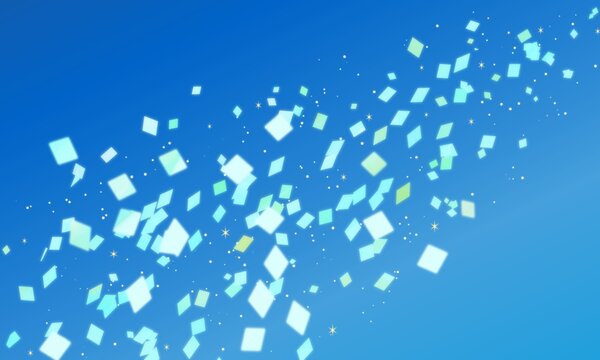 爽やかな青空に舞うペーパーシャワーの背景壁紙★セレブレーション