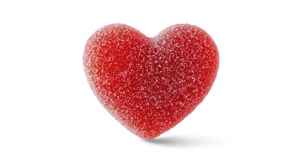 Vibrant Red Heart-Shaped Candy with Sugary Coating, Ideal for Celebrations, Gifts, and Sweet Treats, Perfect for Valentine's Day and Special Occasions
