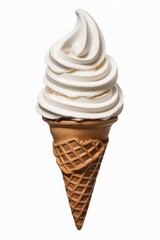 Creamy Swirl Soft Serve Ice Cream Cone 