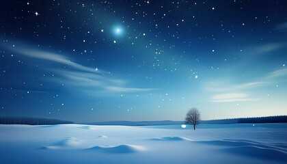 Naklejka premium 수많은 별이 빛나는 고요한 겨울밤의 하늘