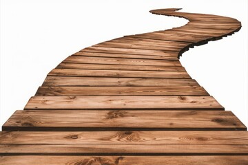 The Winding Path: A wooden walkway curves through the frame, beckoning the viewer forward into a journey of discovery.