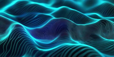 Fototapeta premium Digital background for tech processes, neural networks, blue and green colors 