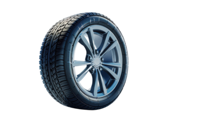 High-Quality Isolated Car Tire Image Perfect for Automotive Promotions, Illustrations, and E-commerce Platforms