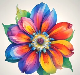 Obraz premium Illustration of multicoor flower on white background.