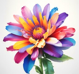 Obraz premium Illustration of multicoor flower on white background.