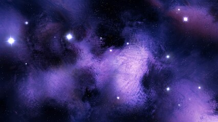 Birth of stars in the universe. Objects of deep space. Nebulae with stardust. Galactic gas in colorful space.