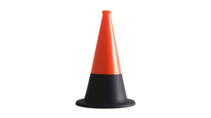 Enhancing Driving Skills: Isolated Cone for Practice Sessions on a White Background