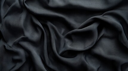 Fototapeta premium This is a richly textured and elegant black fabric that boasts a luxurious satin finish, making it an ideal choice for highend fashion boutiques, exquisite curtains, and chic clothing options