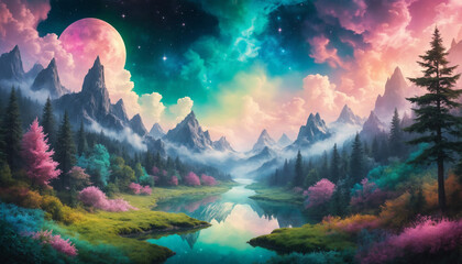 landscape with clouds