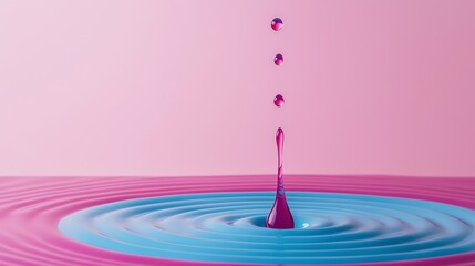 Colorful liquid droplets create stunning patterns in water, showcasing fluid motion and vibrant hues.