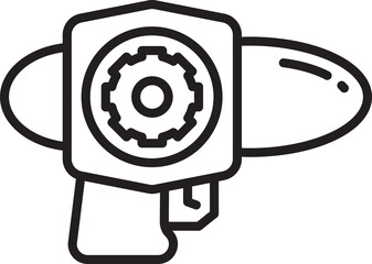 Futuristic Gun Icon Line Art