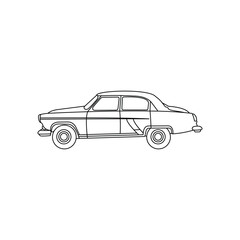 Simple Car from side view line design template, automotive car design for your company