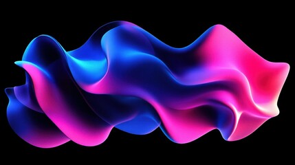 Obraz premium abstract liquid shapes, vibrant neon pink and blue colors, flowing forms, smooth edges, digital art, futuristic vibe, high contrast