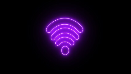 Neon line wifi wireless internet network symbol icon. Wireless and wifi icon illustration.
