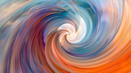 digital technology blue orange 3d spiral line poster background

