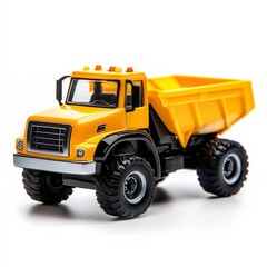 Naklejka premium Yellow Toy Construction Truck on Display
