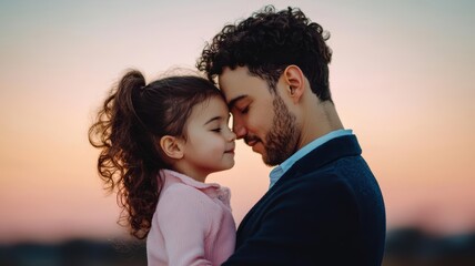 Tender family farewell at dawn, gentle smiles, emotional moment, Life outside of work  family  goodbye