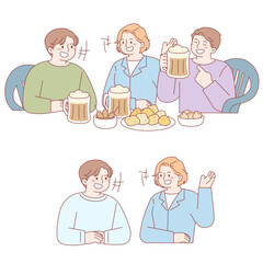 Dinner, drinking, meeting, conversation, meeting, beer, daily life,