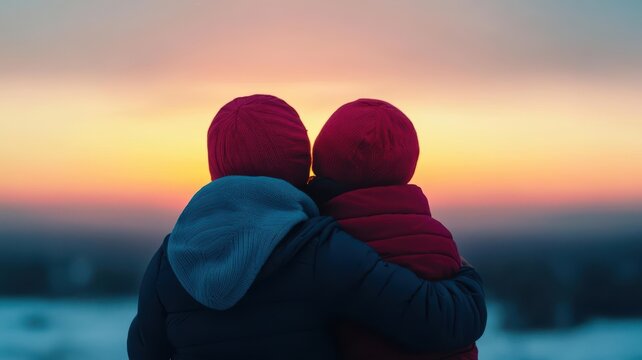 Tender family farewell at dawn, gentle smiles, emotional moment, Life outside of work  family  goodbye