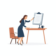 business illustration of a woman presentation 