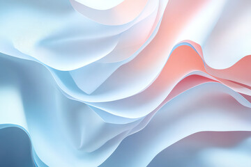 Abstract representation of soft, flowing fabric in pastel colors, creating a sense of calm and tranquility.