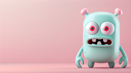 Whimsical creature encounter playful environment 3d character design cheerful aesthetic close-up view imaginative concept