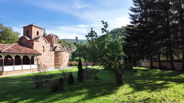 Amazing view of Medieval Poganovo Monastery of St. John Theologian, Serbia