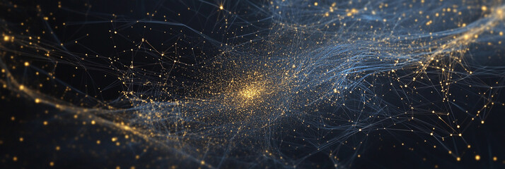 Starlit cosmic web in deep space at nighttime