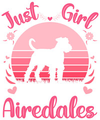 just a girl who loves Airedales t-shirt design