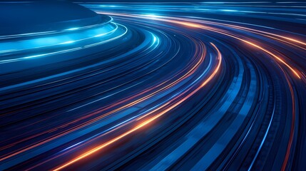 digital technology curve metal track poster background