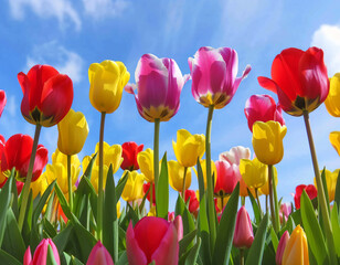 Colorful Tulips Sky.