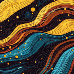 Space paint streaks waves