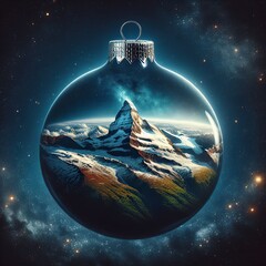 Le cervin dans une boule de no&euml;l