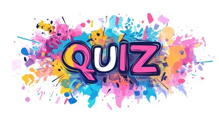Quiz label in colored background
