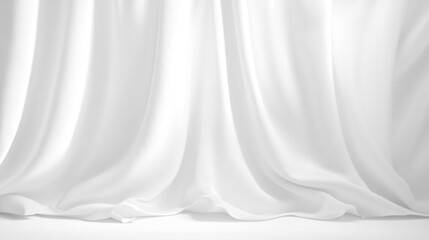 Soft white curtains background for graphic design or wallpaper.