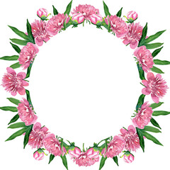 set of watercolor peony postcard frames