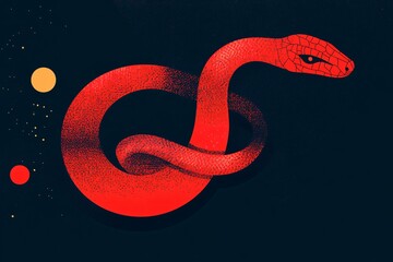 Obraz premium Bold Red Snake Design for Lunar New Year Envelope