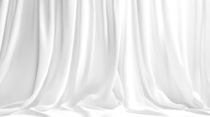 Soft white curtains background for graphic design or wallpaper.