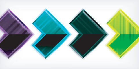 Arrow symbols created with 3d effects and line texture geometric abstract background