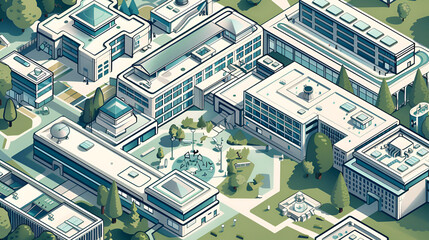 an isometric hospital