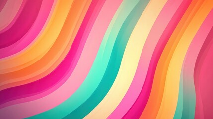 Retro 70s graphic wallpaper with bright neon shapes and a soft gradient backdrop
