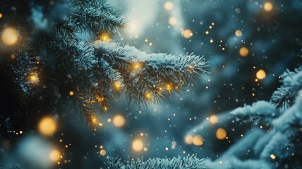 Fototapeta premium A serene winter landscape captures a sun-drenched forest with snow covered ground,Snowy tunnel, highlighting the peaceful beauty and tranquility of nature,winter season.