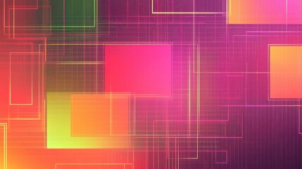 Vibrant pixel art with neon squares and liquid-like effects on a retro background