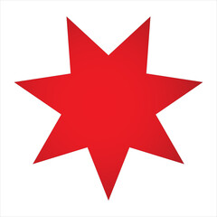 A red star on a white background.